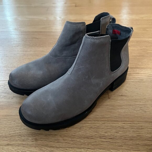 Sorel Emilie II Waterproof Leather Chelsea Boots Quarry Gray Women's Size 9.5 - Picture 4 of 13